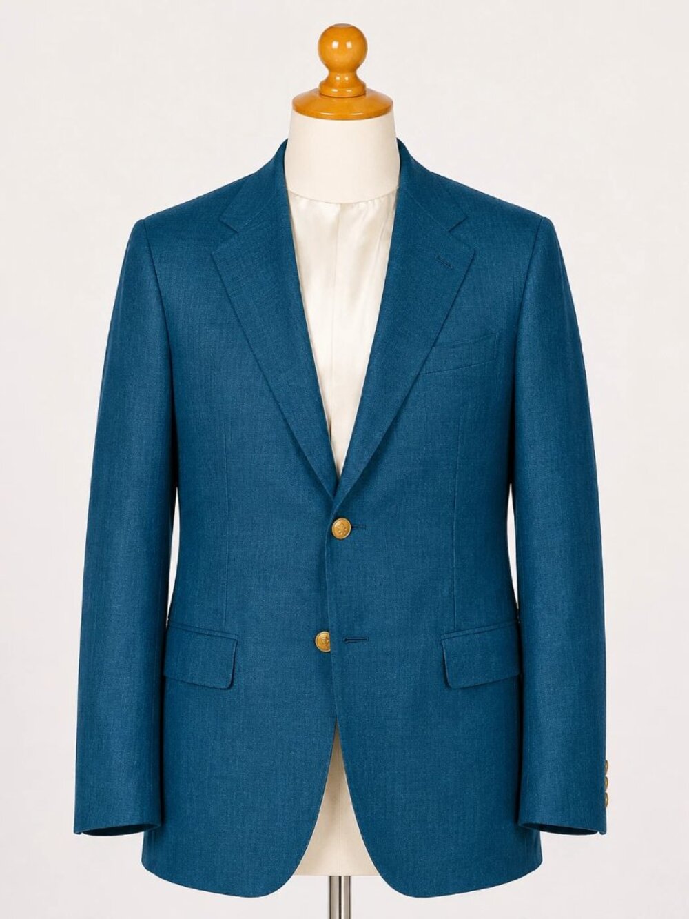 Sutter Grant Blazer Mens 40L Teal Green Gold Brass Gold VTG 2 Button EUC